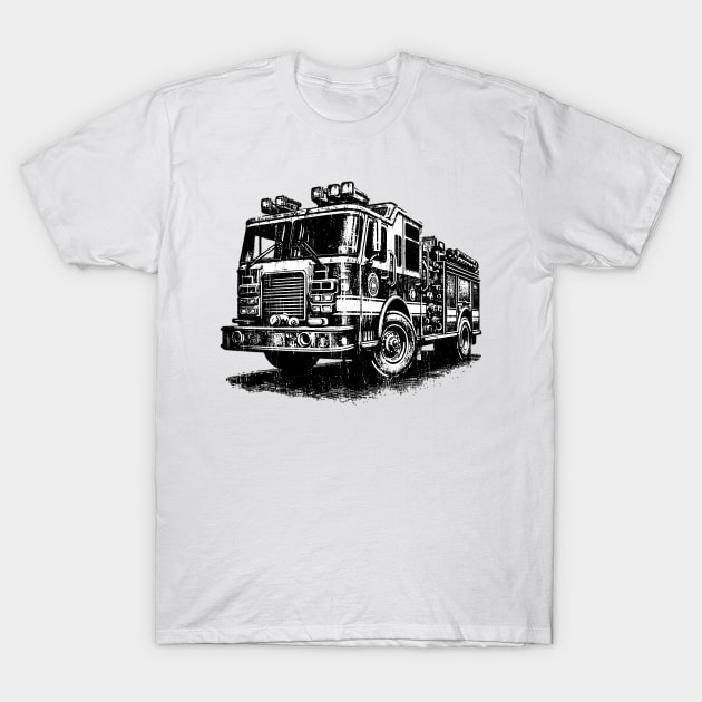 Fire Truck T-Shirt by Vehicles-Art